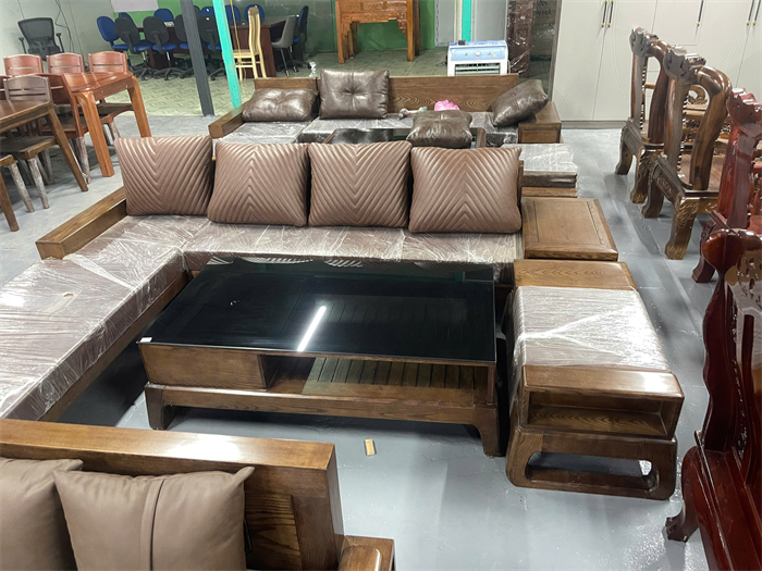 Bộ sofa gỗ phòng khách có nệm